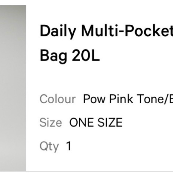 lululemon athletica Magenta Tote Bag with Gray Straps - Picture 2 of 3